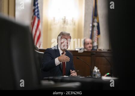 Senator Lindsey Graham, R-SC, stellt Antony J. Blinken, aus New York, eine Frage während seiner Bestätigungsverhandlung, am 19. Januar 2021 Staatssekretär beim US Senate Foreign Relations Committee im US-Kapitol in Washington, DC, USA zu sein. Foto von Alex Edelman/Pool/ABACAPRESS.COM Stockfoto