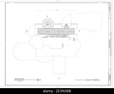 Mark Twain Haus - HABS Zeichnung 00006a. Stockfoto