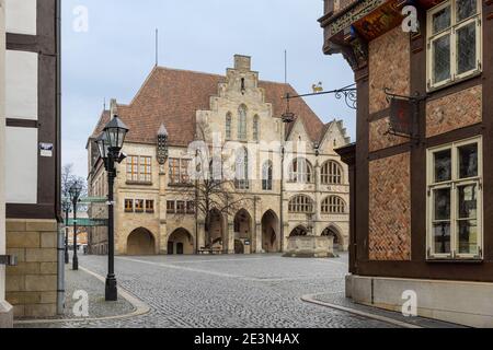 Altstadtplatz in Hildesheim ruhig wegen deutschem Coronavirus Sperre Stockfoto