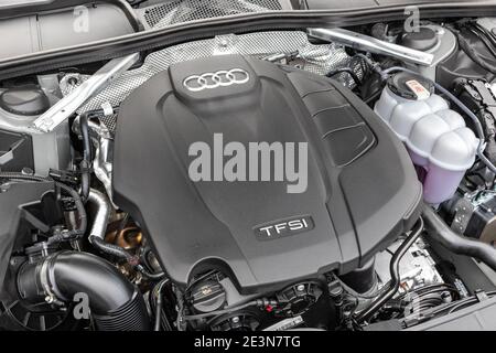 Hongkong, China Nov 24, 2020 : Audi A4 Avant 2020 Motor Nov 24 2020 in Hongkong. Stockfoto