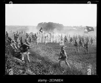 Marines während reenactment von Pickett Kostenlos in der Schlacht von Gettysburg. Pennsylvania Stockfoto