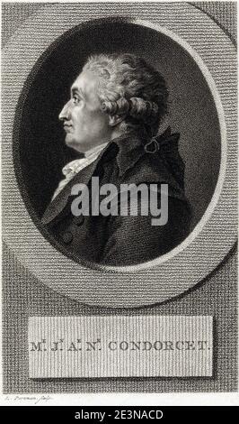 Marie Jean Antoine Nicolas de Caritat, marquis de Condorcet. Stockfoto