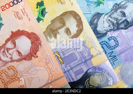 Costa Rica Doppelpunkt eine neue Serie von Banknoten Stockfoto