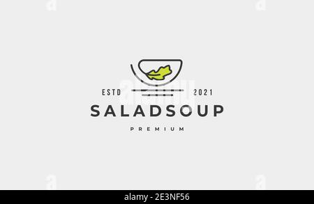 Salat Lebensmittel Logo Vektor Design Illustration Stock Vektor