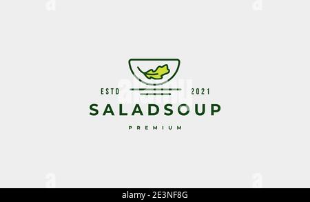 Salat Lebensmittel Logo Vektor Design Illustration Stock Vektor