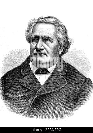 Franz Paul Lachner, 2. April 1803 - 20. Januar 1890, deutscher Komponist und Dirigent / Franz Paul Lachner, 2. 1803. Bis 20. April. Januar 1890, ein deutscher Komponist und Dirigent, Historisch, historisch, digital verbesserte Reproduktion eines Originals aus dem 19. Jahrhundert / digitale Reproduktion einer Originalvorlage aus dem 19ten Jahrhundert. Jahrhundert, Stockfoto