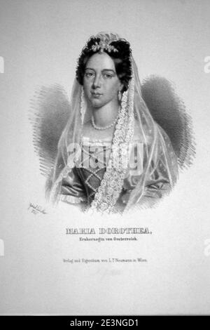 Maria Dorothea von Württemberg Litho. Stockfoto