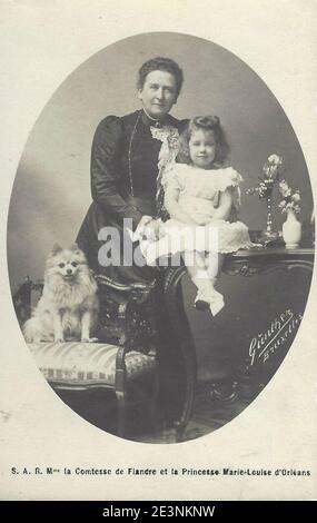 Maria, Gräfin von Flandern mit ihrer Enkelin Marie Louise. Stockfoto