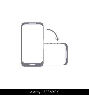 Vektorsymbol für Telefon drehen. Symbol für die Ausrichtung des Mobiltelefons auf dem Flip-Screen-Bildschirm Stock Vektor