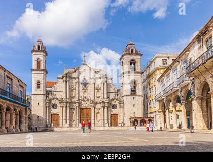 Die Kathedrale von Havanna (Catedral de San Cristobal) An der Plaza de la Catedral Stockfoto