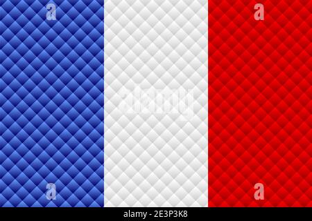 Mosaikflagge des Frankreich - Illustration, dreidimensionale Flagge Frankreichs Stock Vektor