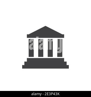 Symbol für das Bankinstitut: Vektorlogo. Gerichtsgebäude Konkurs Museumsgebäude Stock Vektor