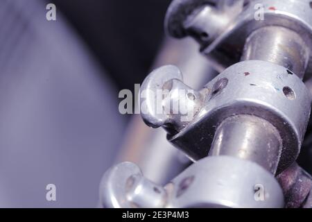 Teil einer mechanischen Vorrichtung Nahaufnahme. Stockfoto