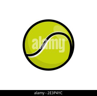 Tennis isoliert Ball Vektor-Symbol. Tennis Line Ball flaches Icon Logo Stock Vektor