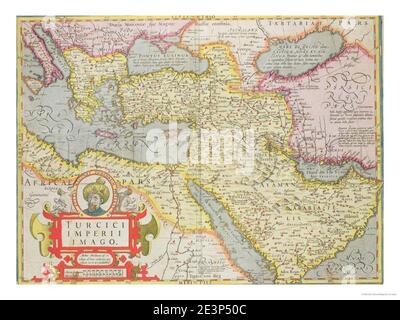 Karte des türkischen Reiches, aus dem Mercator Atlas Herausgegeben von Jodocus Hondius Amsterdam, 1606. Stockfoto