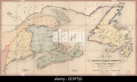 Karte des östlichen Teils des britischen Nordamerikas - einschließlich des Golfs von St. Lawrence, und eines Teils der New England Staaten Stockfoto
