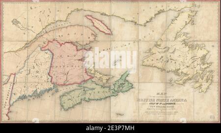 Karte des östlichen Teils des britischen Nordamerikas - einschließlich des Golfs von St. Lawrence, und eines Teils der New England Staaten Stockfoto