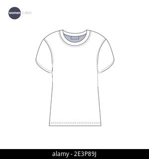 Damen-T-Shirt. Symbole für Kleidung. Stock Vektor