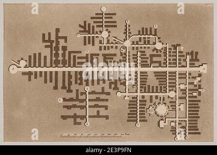 Karte der antiken Stadt Selinunte, in Sizilien - Wilkins William - 1807. Stockfoto