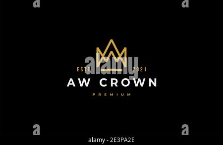 König Krone Logo Symbol Design Vektor Illustration Stockfoto