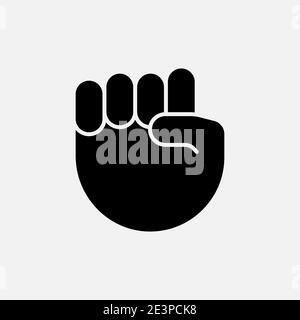 Emoticon-Symbol der Hand Faust. Faust Emoji angehoben Protest Konzept-Ikone Stock Vektor