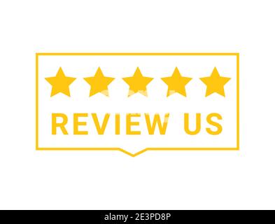 Vector 5 Sterne Feedback bewerten uns Service Zufriedenheit. 5 Sterne Stock Vektor