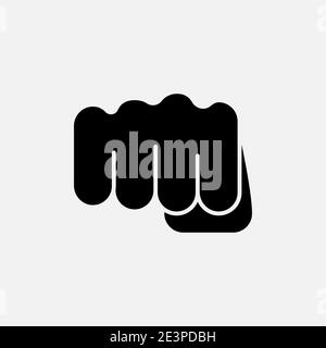 Emoticon-Symbol der Hand Faust. Faust Emoji angehoben Protest Konzept-Ikone Stock Vektor