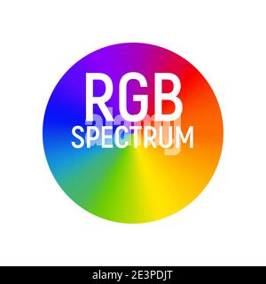 Auswahlhilfe für RGB-Farbrad-Spektrum. RGB-Palettenlogo. Farbe Regenbogen Diagramm Kreis Stock Vektor