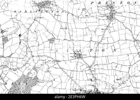 Karte von Rutland OS Kartenname 013-NW, Ordnance Survey, 1884-1891. Stockfoto