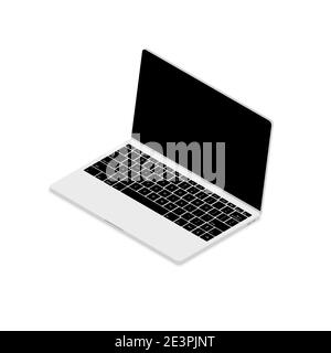 Laptop-Gerät isometrischen Mockup Vektor 3d. Notebook-Symbol mit Perspektive Stock Vektor