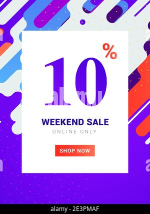 Sonderangebot Promo Banner Wochenende Angebot. Große Rabatt 10 Prozent Promotion Deal Vorlage Stock Vektor