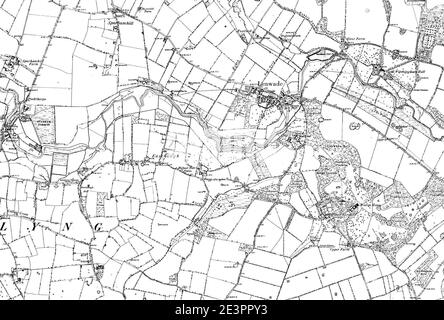 Karte von Norfolk OS Kartenname 050-NW, Ordnance Survey, 1883-1897. Stockfoto