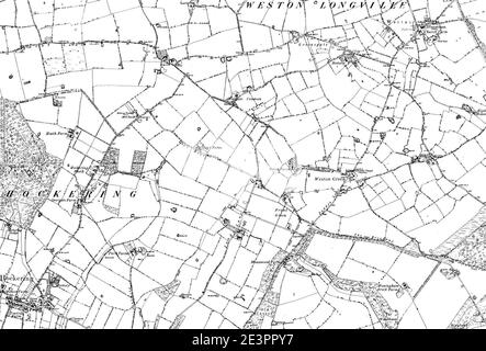 Karte von Norfolk OS Kartenname 050-SW, Ordnance Survey, 1883-1897. Stockfoto