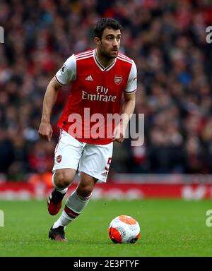 Aktenfoto vom 07-03-2020 von Arsenals Sokratis Papastathopoulos. Ausgabedatum: Mittwoch, 20. Januar 2021. Stockfoto