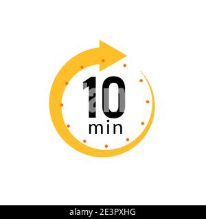 10-Minuten-Uhr-Symbol für Kurznummern. 10min Zeitkreissymbol Stock Vektor