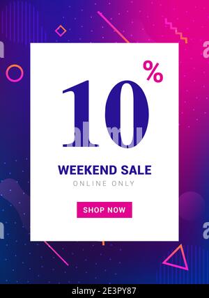 Sonderangebot Promo Banner Wochenende Angebot. Große Rabatt 10 Prozent Promotion Deal Vorlage Stock Vektor