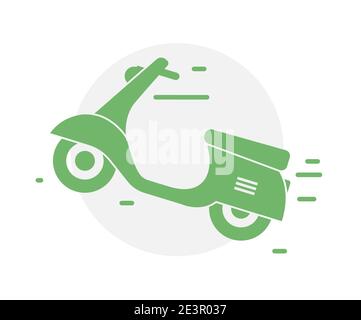 Lieferung Motorrad Logo Symbol. Roller Fahrrad Vektor-Symbol Stock Vektor