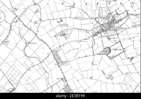 Karte von Huntingdonshire OS Kartenname 009-SW, Ordnance Survey, 1889-1892. Stockfoto