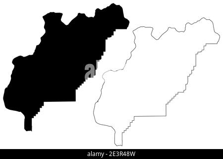 Douglas County, State of Washington (US County, Vereinigte Staaten von Amerika, USA, US, US) Karte Vektor Illustration, scribble Skizze Douglas Karte Stock Vektor