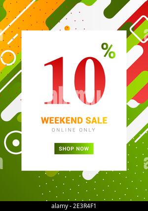 Sonderangebot Promo Banner Wochenende Angebot. Große Rabatt 10 Prozent Promotion Deal Vorlage Stock Vektor