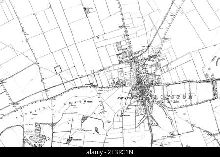 Karte von Cambridgeshire OS Kartenname 058-SW, Ordnance Survey, 1884-1892. Stockfoto