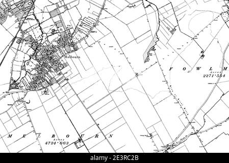 Karte von Cambridgeshire OS Kartenname 058-NE, Ordnance Survey, 1884-1892. Stockfoto