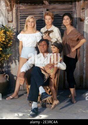 THE NIGHT OF THE IGUANA 1964 MGM Film mit von links: Sue Lyon, Richard Burton, Deborah Kerr, Ava Gardner Stockfoto