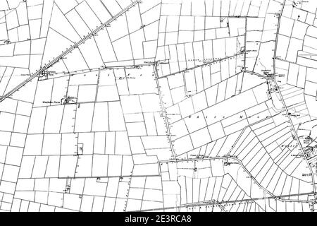 Karte von Cambridgeshire OS Kartenname 011-SE, Ordnance Survey, 1884-1892. Stockfoto