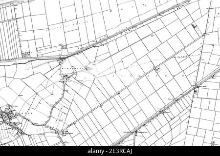 Karte von Cambridgeshire OS Kartenname 011-SW, Ordnance Survey, 1884-1892. Stockfoto