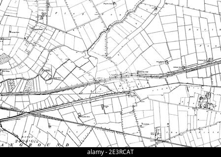 Karte von Cambridgeshire OS Kartenname 010-SW, Ordnance Survey, 1884-1892. Stockfoto