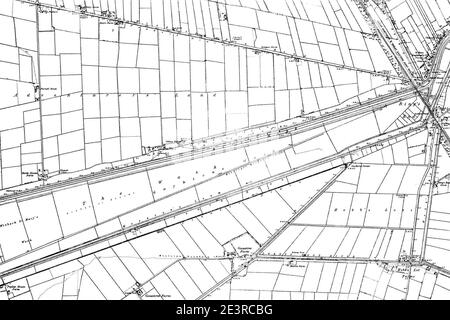 Karte von Cambridgeshire OS Kartenname 011-NE, Ordnance Survey, 1884-1892. Stockfoto