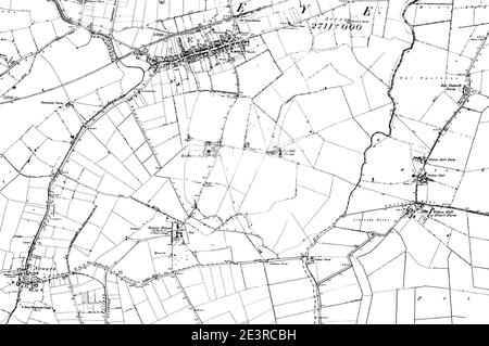 Karte von Cambridgeshire OS Kartenname 010-NW, Ordnance Survey, 1884-1892. Stockfoto