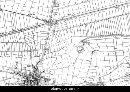 Karte von Cambridgeshire OS Kartenname 010-SE, Ordnance Survey, 1884-1892. Stockfoto