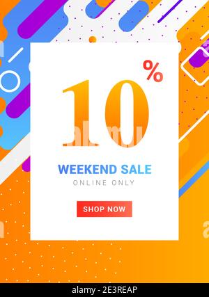 Sonderangebot Promo Banner Wochenende Angebot. Große Rabatt 10 Prozent Promotion Deal Vorlage Stock Vektor